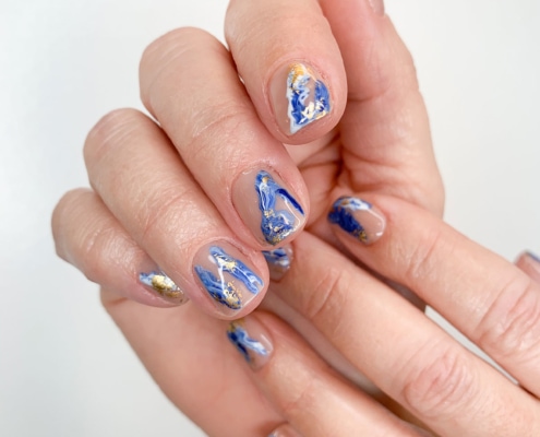 Blue Abstract Nails
